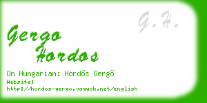 gergo hordos business card