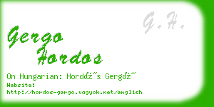 gergo hordos business card